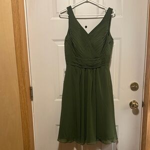 Azazie Forest Green Midi Dress